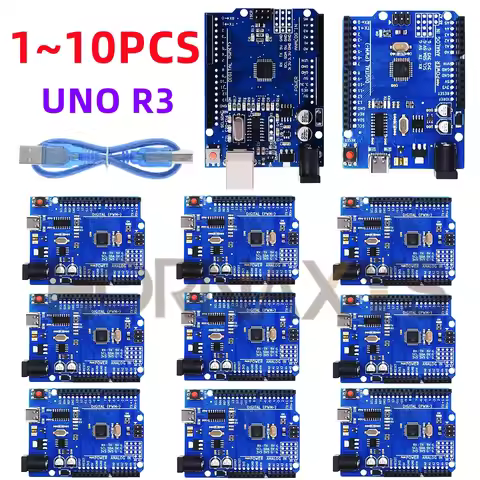 1-10 Uds/alta Calidad UNO R3 (CH340G) MEGA328P Para Arduino UNO R3 + CABLE USB ATMEGA328P-AU Placa De Desarrollo 16Mhz TYPE-C