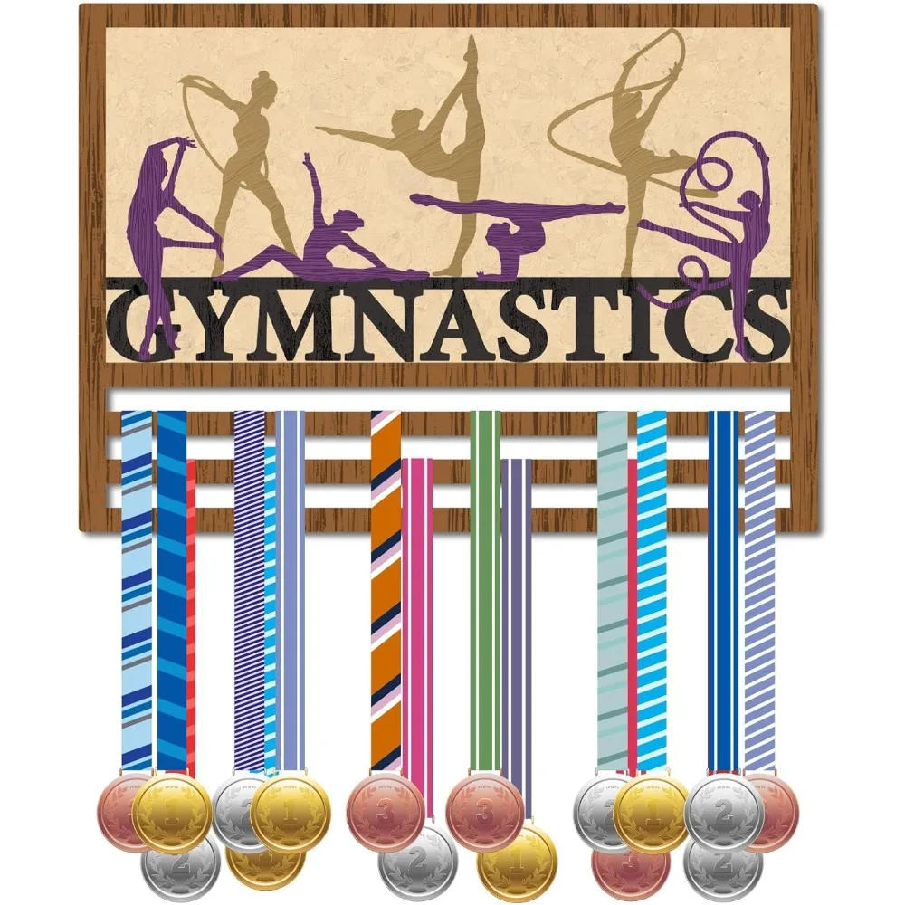 

Гимнастический держатель для медалей, деревянная вешалка для медалей, настенный подвесной дисплей для медалей, 3D узор, настенный декор, держать 30+ медалей, подарок