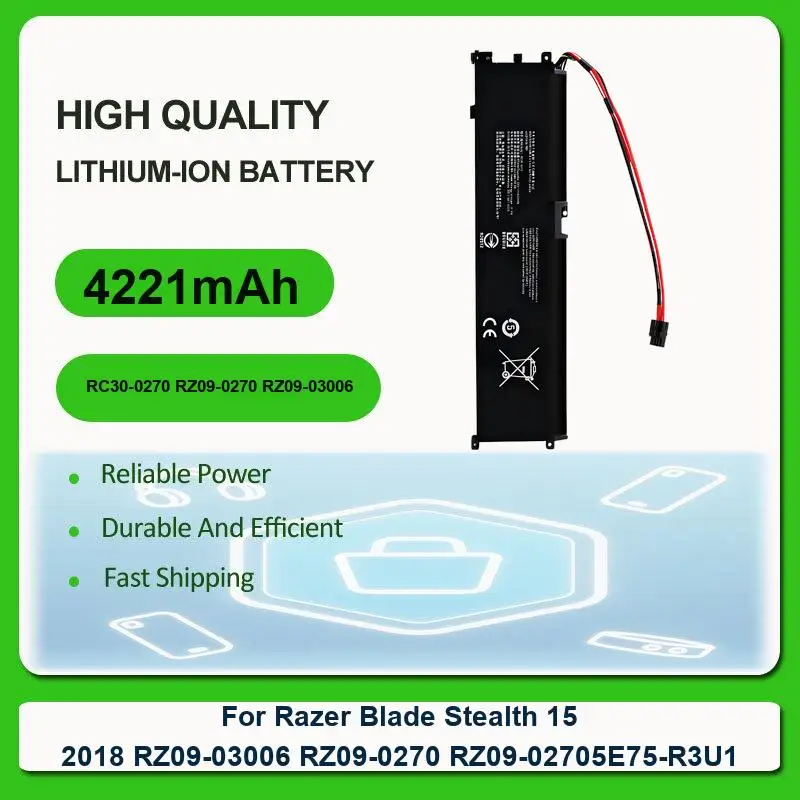Battery For Razer Blade Stealth 15.6 2018 RTX 2070 i7 8750H 15 2020 RZ09-0328 RZ09-03304x RZ09-03305x RZ09-0330x RZ09-0330 13