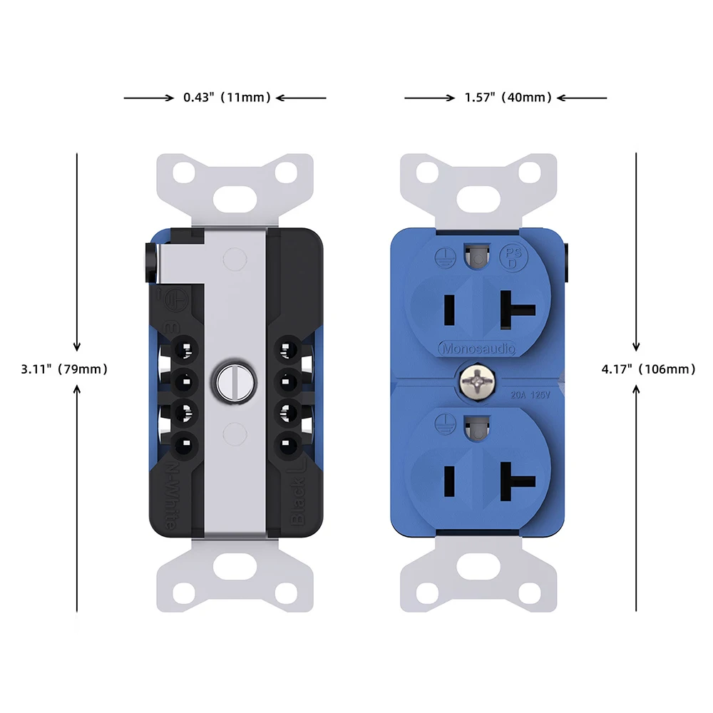 Monosaudio DP2(G)/(R) Duplex Wall AC Power Duplex Receptacles Wall Outlet Socket US AC Power จําหน่าย