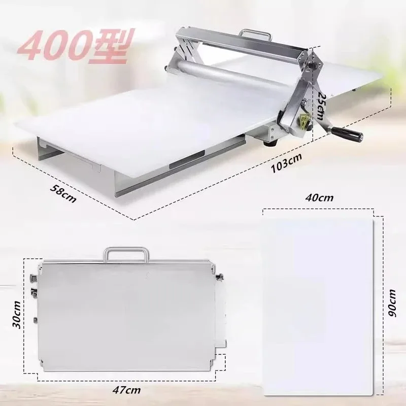 Máquina Manual de Masa Hojaldre Plegable de Sobremesa, Laminadora Manual de Masa para Pizza y Croissant