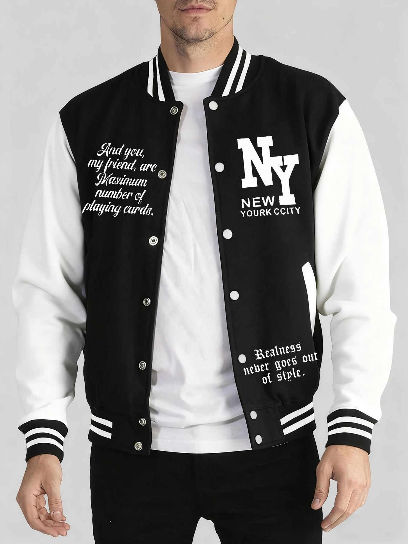 

Универсальная мужская бейсбольная форма с принтом Нью-Йорка, удобная повседневная куртка, базовая винтажная уличная одежда, осенне-зимние топы
