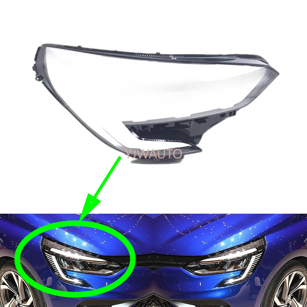 For Renault Clio Campus 2019 2020 2021 2022 Headlight Cover Car Headlamp Lens Replacement Front Lampshade Auto Shell