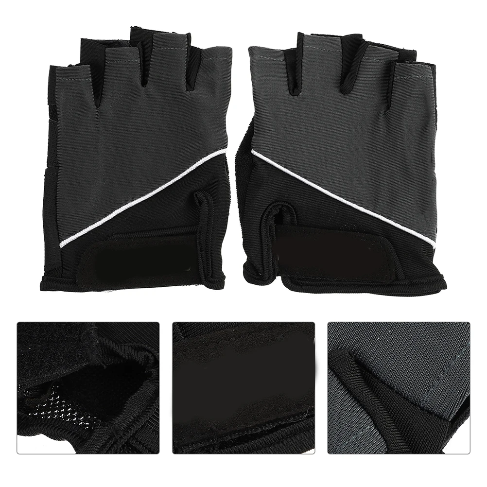 

Ice Silk Half finger Gloves Black Cycling Fitness Riding Sports Anti skid Palm Pad Comfortable Durable Gym H Protection Party