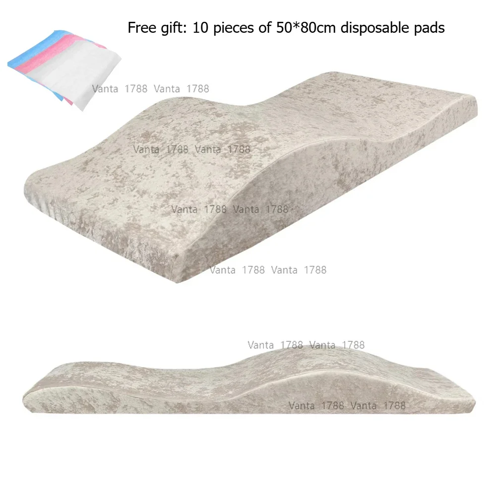 Eyelash Mattress and Bed Cover Wave Anti Slip Massage Foam Mattress Ergonomic Curved Eyelash Bed for Salon Beauty