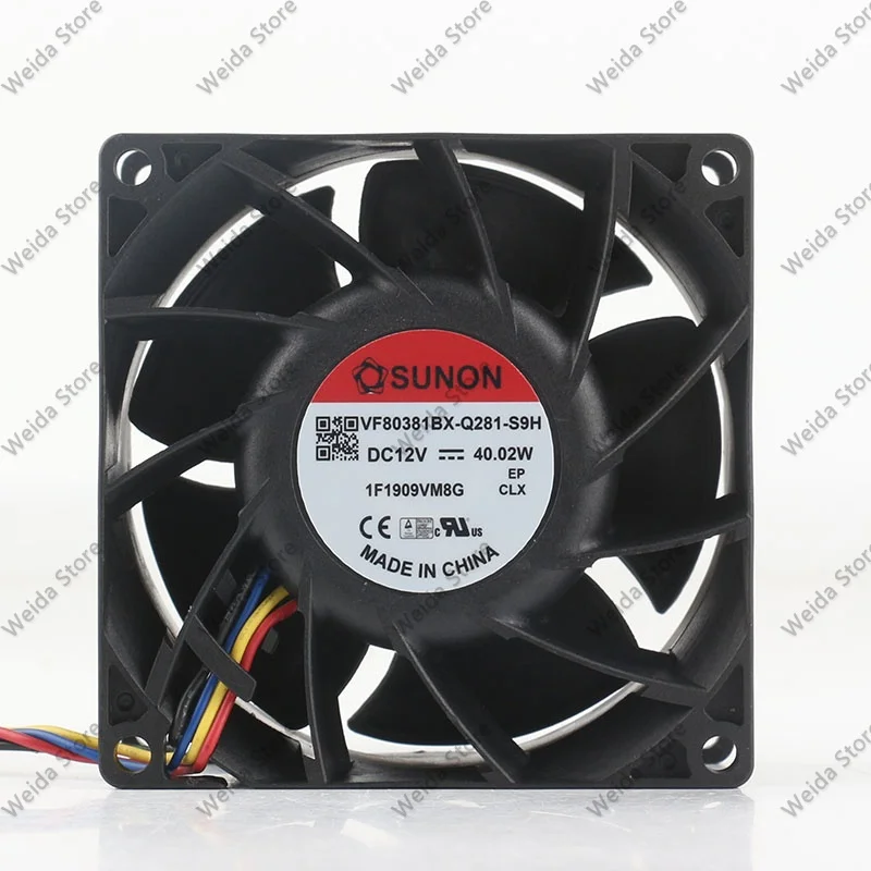 

Original genuine product Jianzhun VF80381BX-Q281-S9H 12V 40.02W 8038 80X80X38MM high airflow fan