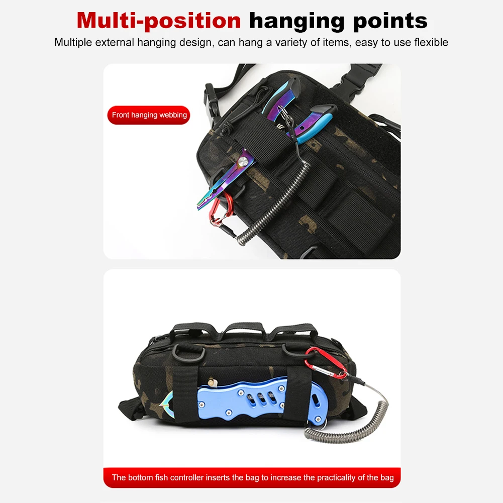 Tactical Chest Rig Backpack Camping Recon Kit Bag Molle Vest EDC Front Pouch Multi-Purpose Daypack For Hiking Fishing Lure Pack
