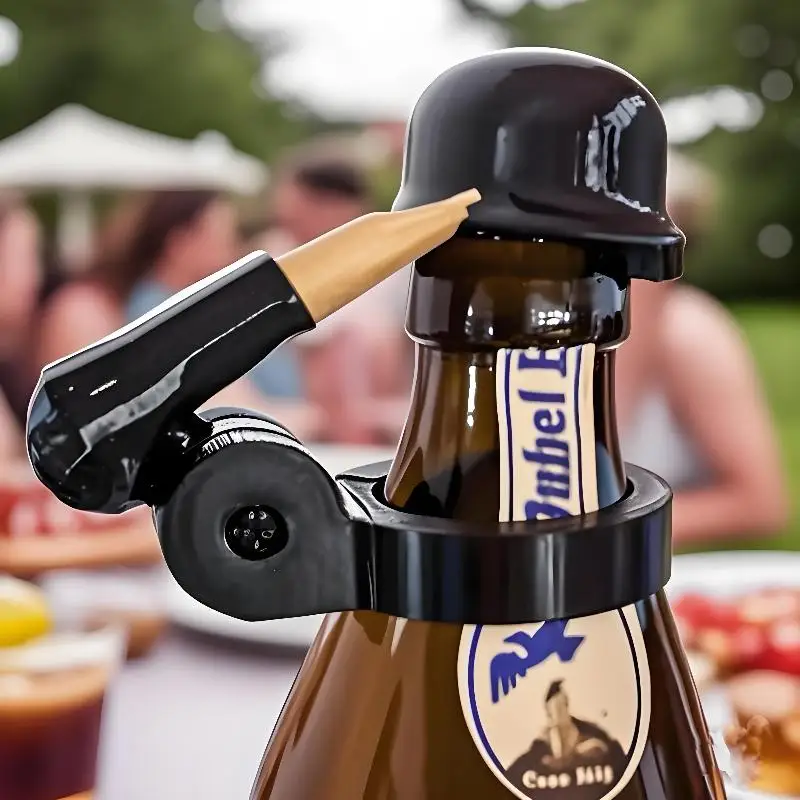 Helmet Shaped Soldier Salute Beer Bottle Cap Unique Leak Proof Reusable Sealing Cover for Bar Enthusiast Collection Party Use