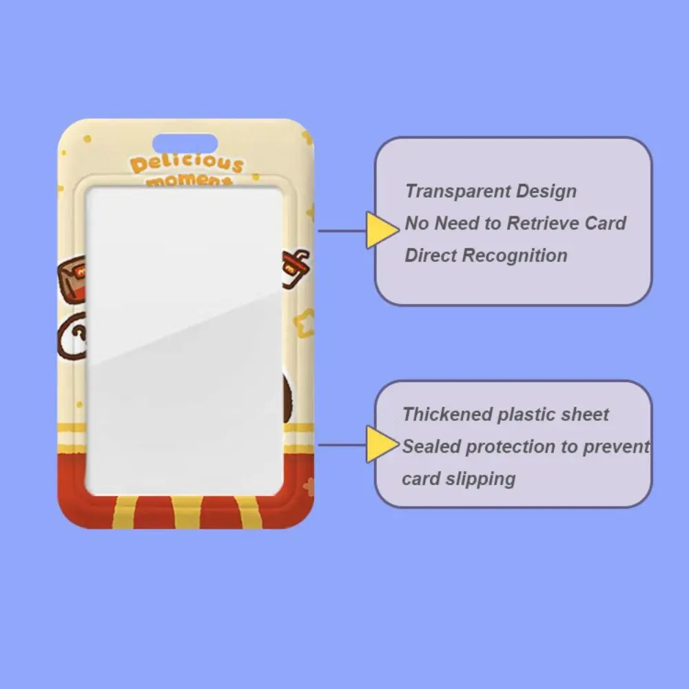 ストラップ付き漫画プラスチックカードホルダー、かわいい名刺ホルダー、カピバラIDホルダー、ファッション