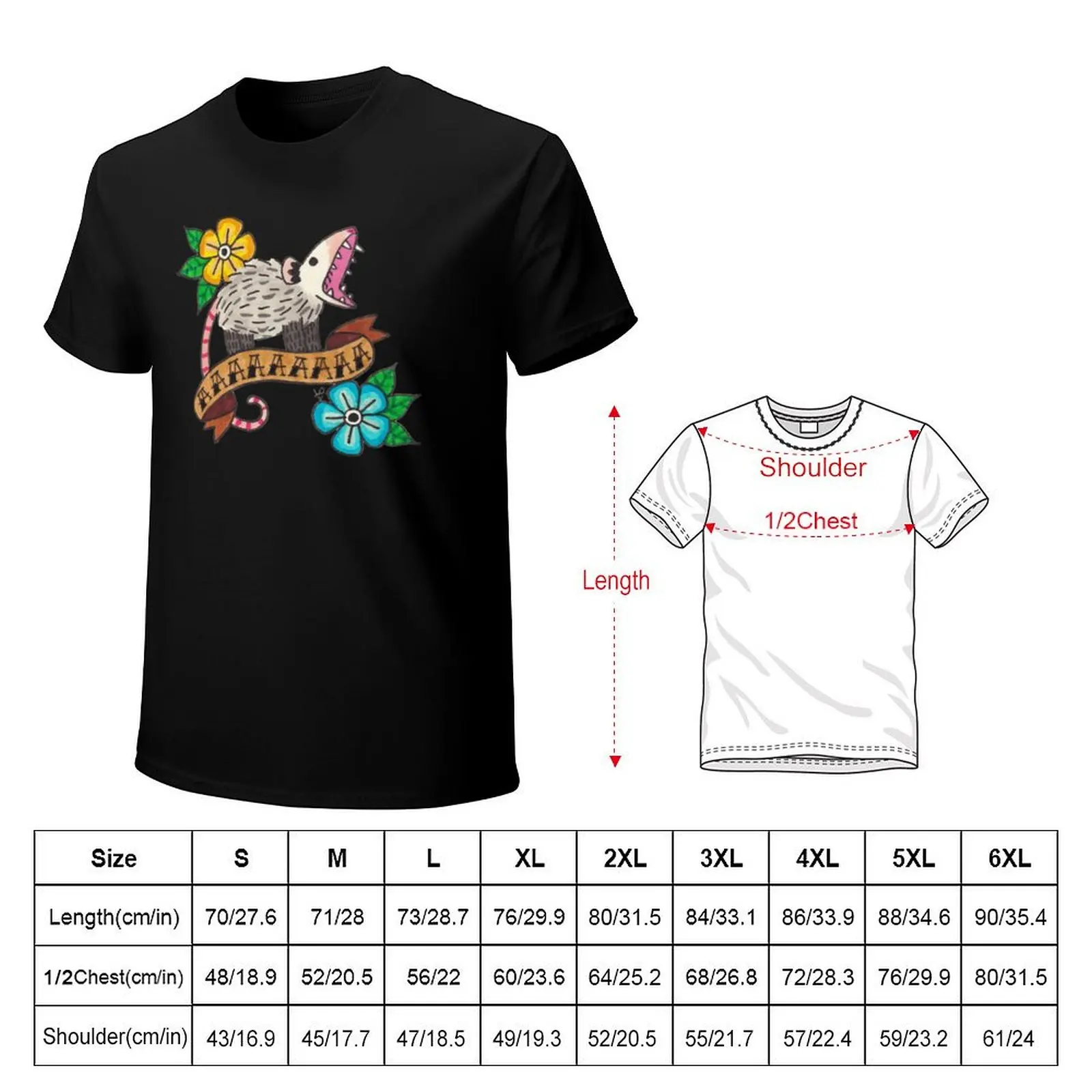 Tattoo Possum T-Shirt Quick Dry Sports Short Sleeve Tee