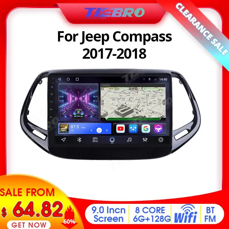 Tiebro Clearance Sale 60% Discount Car Radio For Jeep Compass 2017-2018 2DIN Android10 Car Multimedia GPS Navigation Receiver