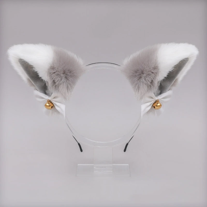 Lolita Animal Cat Fox Ear Hair Hoops Cosplay Faux Fur Bell Bow Hairband Girls Halloween Anime Headbands Headwear Hair Accessorie