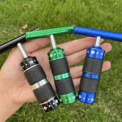 Portable T shape Non-slip silicone Aluminum Sliver Herb Press Tool Tobacco Smoking Accessories
