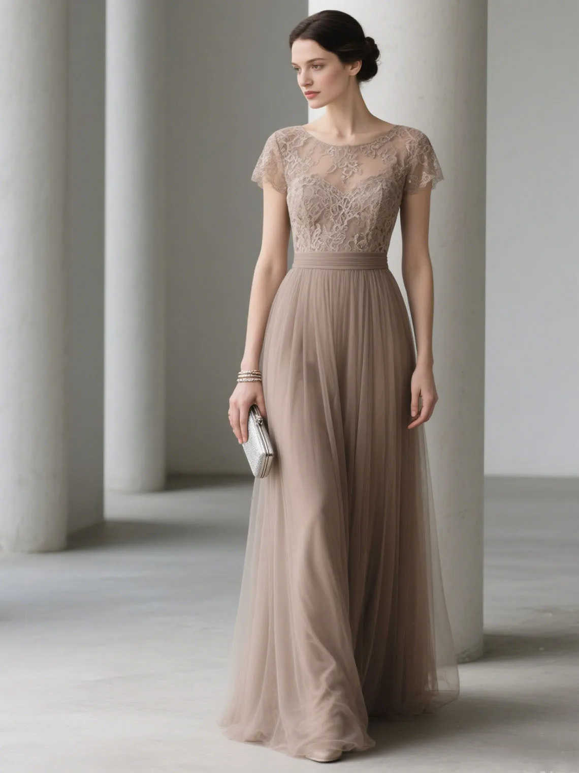 

Elegant A-Line Mother of the Bride Dress Modern Floor Length Short Sleeves Appliques Wedding Party Dresses 2025 Free Customized