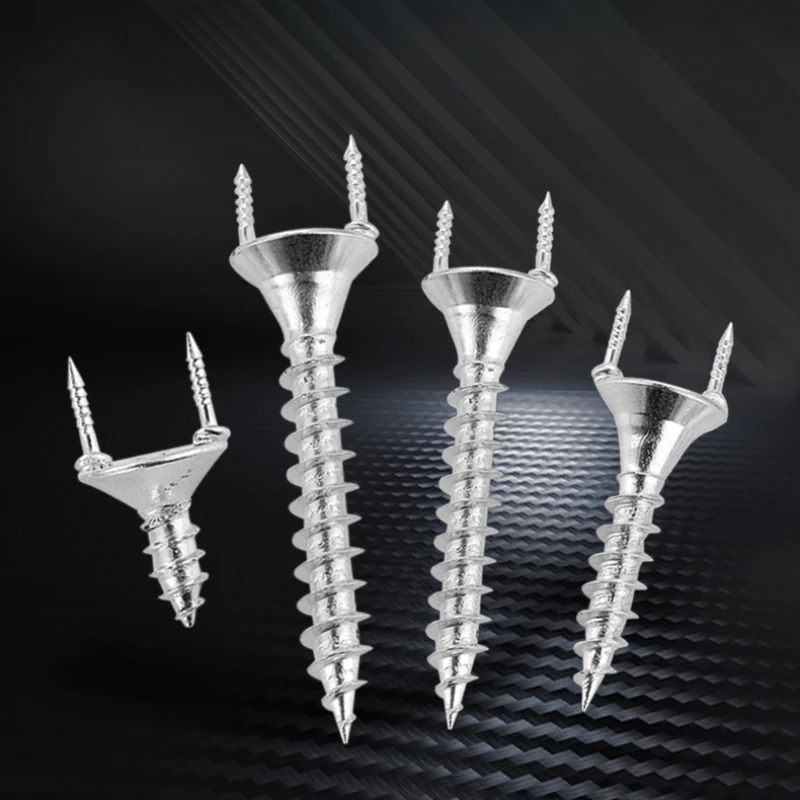 100PCS stainless steel skirting line nails double headed Y-shaped seamless screws woodworking specific sheep horn nails