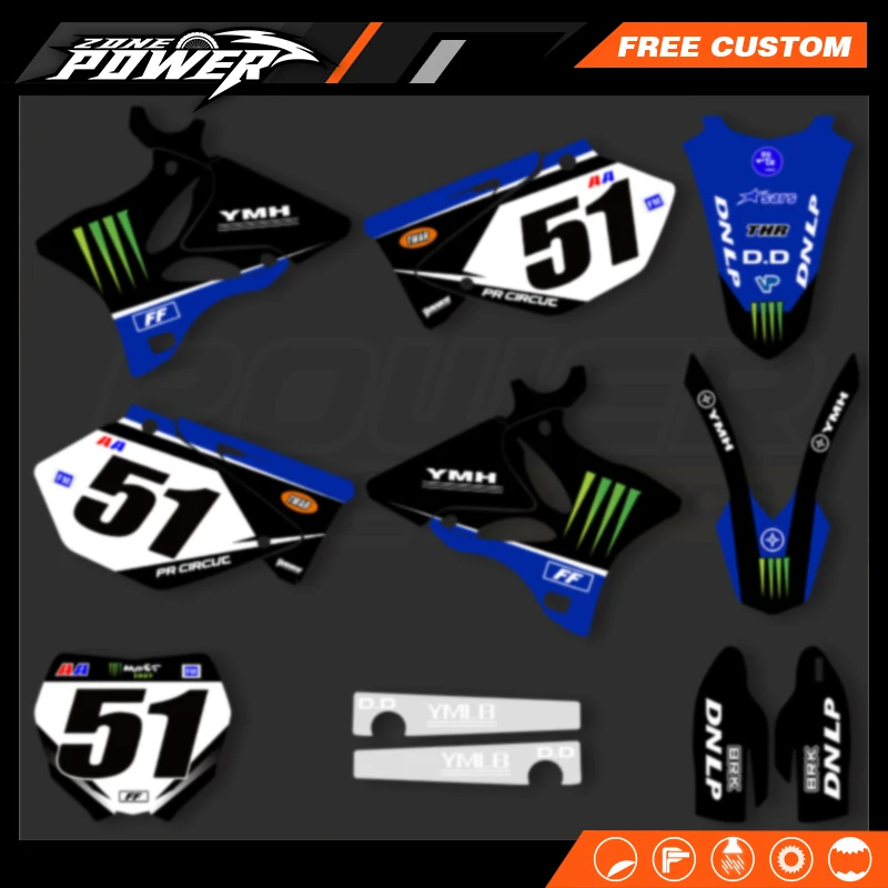 Powerzone Dirt Bike Stickers MX Graphics Decal Kit for Yamaha YZ125 YZ250 YZ 125 YZ 250 2002-2014