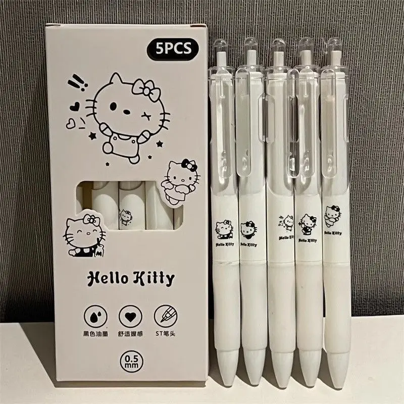 Hello Kitty Cute Press Gel Pen Good-looking Simple Creative Carbon Pen Girly Stunt Black Quick-drying Writing Pen Wholesale