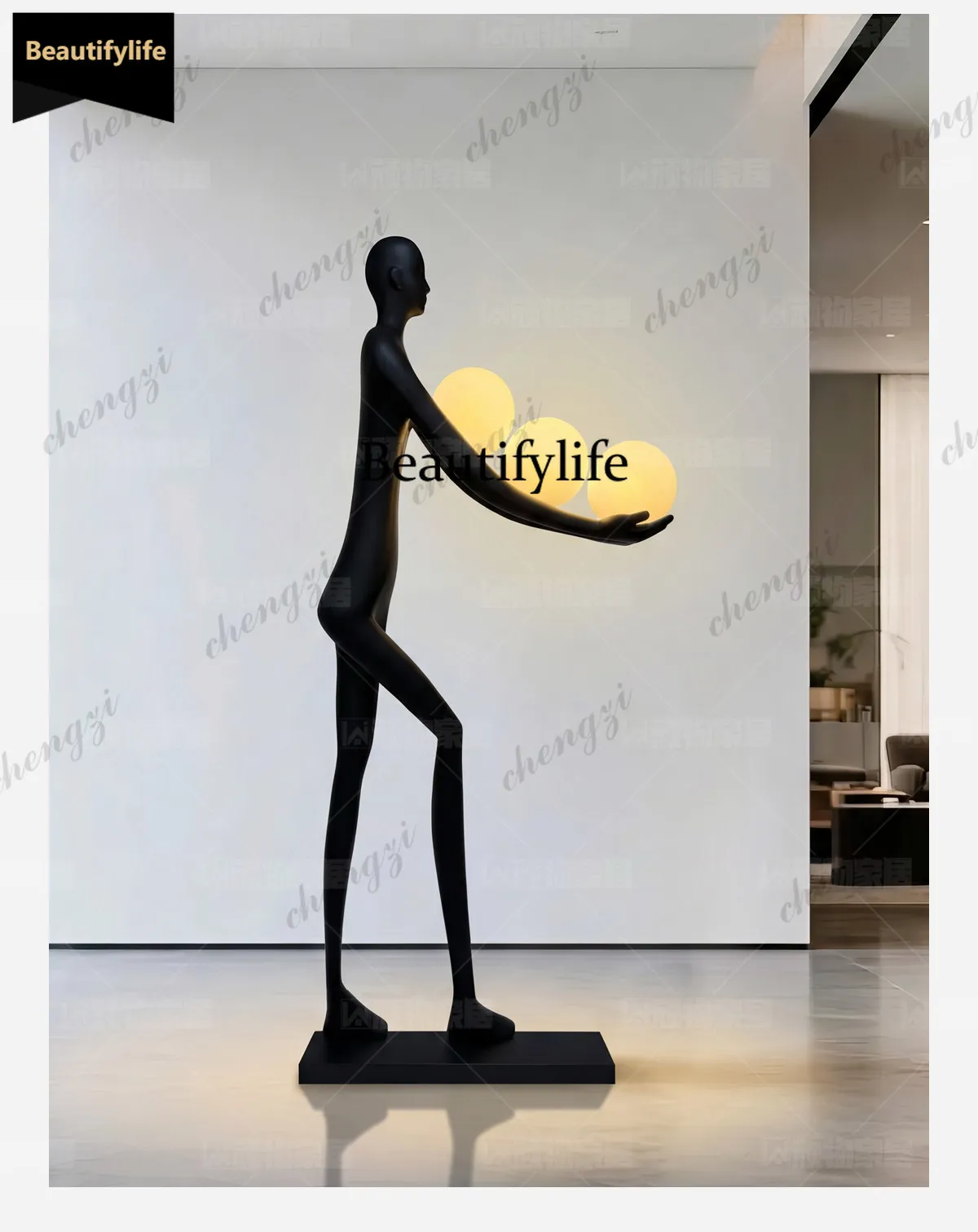 Modern simple abstract figure sculpture ornament living room entrance decoration creative art decoration floor lamp b567