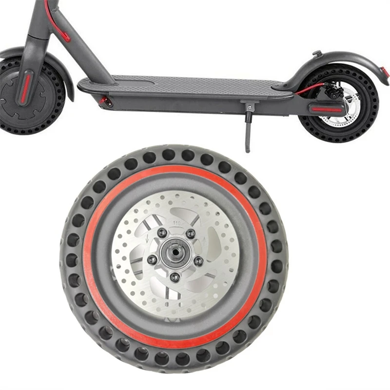 

Electric Scooter 8.5 Inch Honeycomb Rear Wheel Tire Aluminum Alloy Explosion-Proof Tire 110Mm Brake Disk For Xiaomi M365