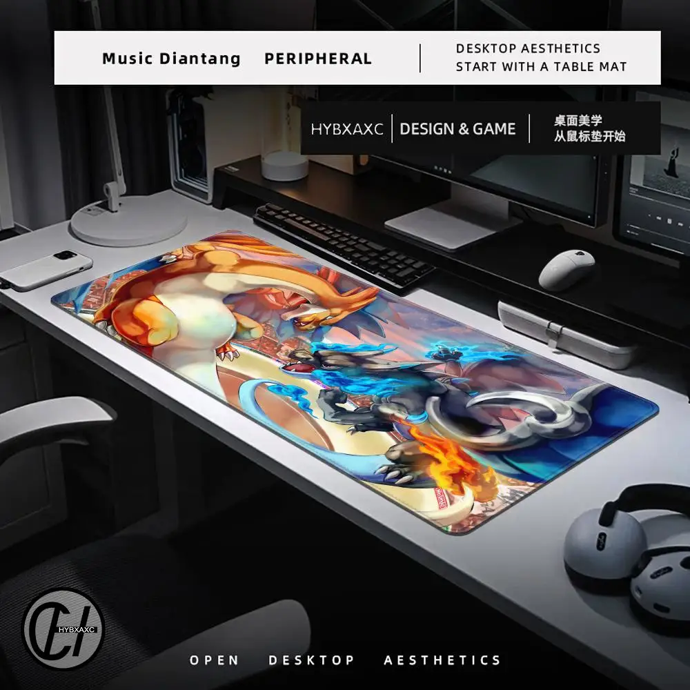 P-Pokemon-Gengar Grande Mouse Pad  Cute HD Desk Pad Extended Gaming Keyboard Mats Large 120x60cm XXL Gamer Mousepad