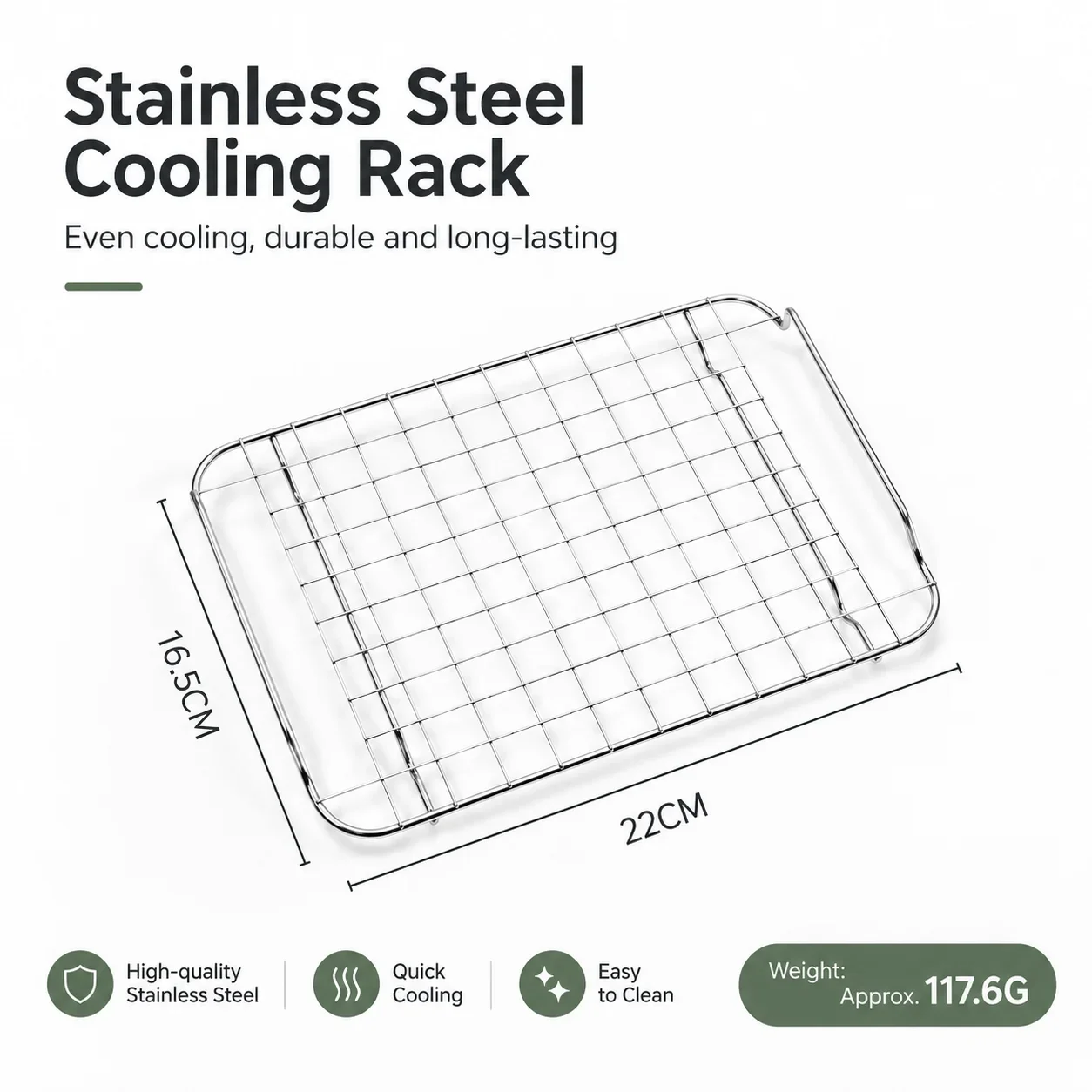 Square BBQ Net Rack Meshes Stainless Steel 304 BBQ Grill GN Pan Net Rectangular Baking Rack With Leg Drainage Cake Drying Frame