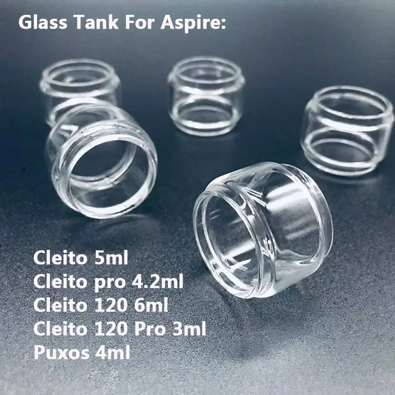 

Стеклянные трубки с пузырьками для Aspire Cleito 5 мл Cleito Pro 120 Puxos 4 мл Nautilus X X30 Skyline RTA стеклянный резервуар Сменное стекло 5 шт.