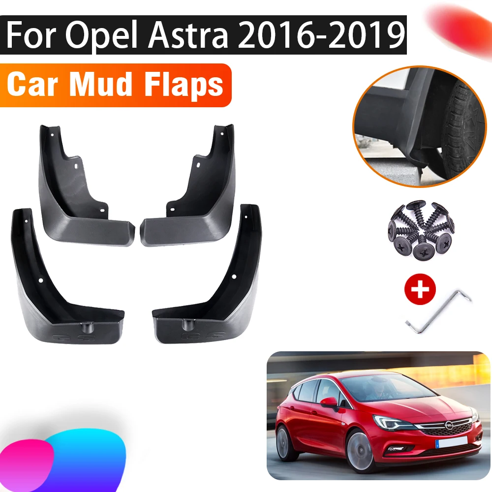 4 PCS Car Mud Flap For Opel Vauxhall Astra K GSi OPC 2016-2019 2018 Auto Mudguard Splash Guard Front Rear Fender Car Accessories