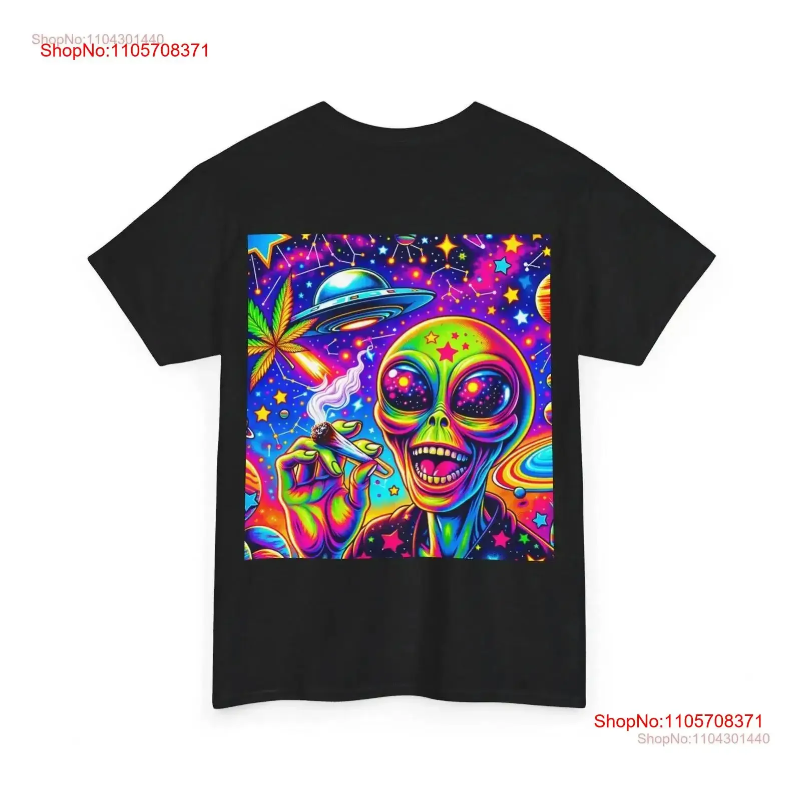 Trippy Alien 420 Heavy Cotton T Shirt vintage Washed Breathable Stretched streetwear fashion designer clothes Comfortable