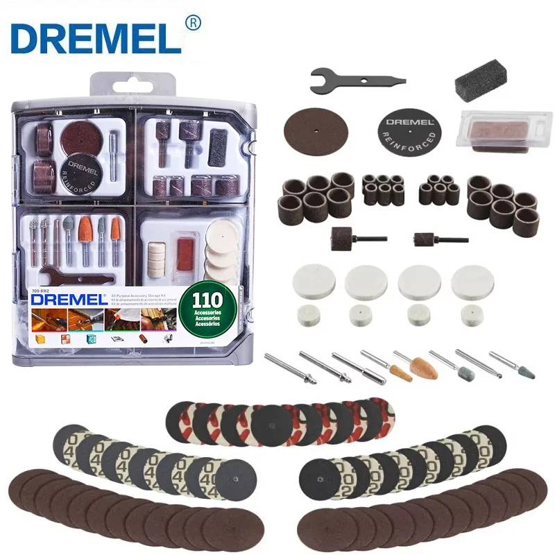 

Электрическая шлифовальная машина Dremel 709-RW2, набор аксессуаров для гравировального вращающегося инструмента, 110 шт., шлифовальный набор, многофункциональная шлифовальная полировальная режущая машина