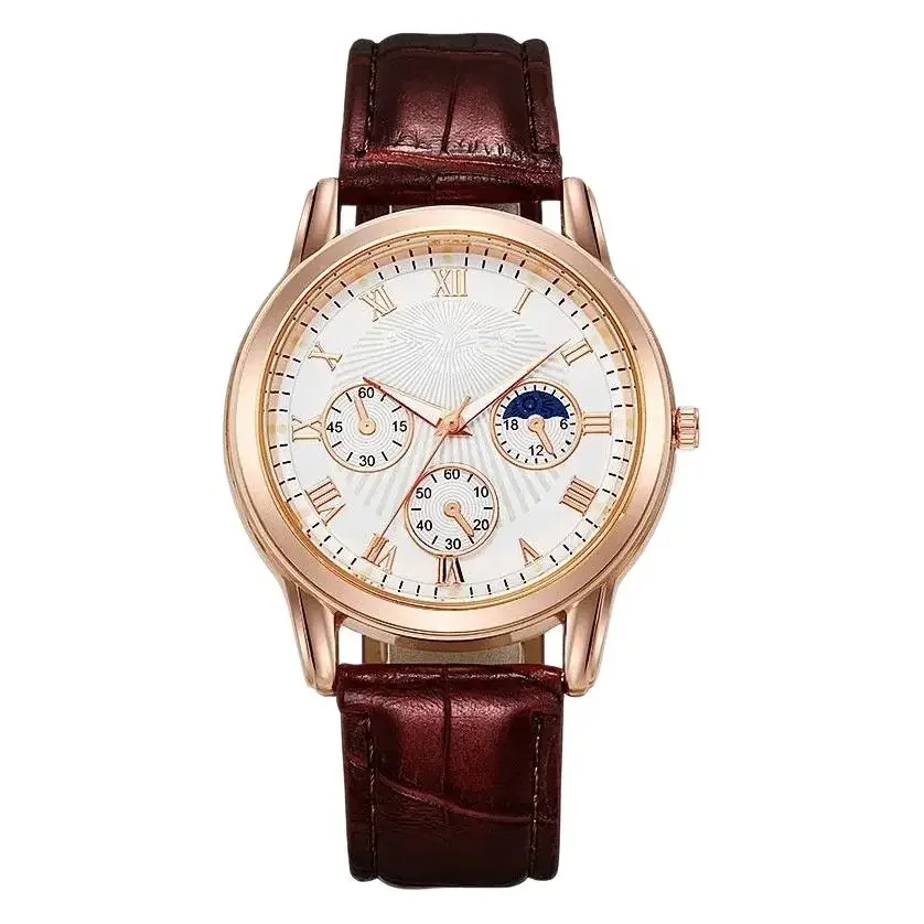 Luxury Men's Three-Eye Quartz Watch - Trendy & Versatile Design