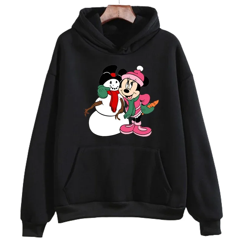 Christmas Snowman Graphic Printed Hoodie Fashion O-Neck Streetwear Women\'s Sweatshirt Clothes Autumn Feamle Hoodies Pullover Top