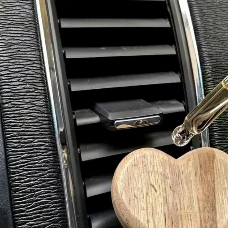 1/3Pcs Heart Shaped Wooden Car Air Outlet Aromatherapy With Long Lasting Natural Grain For Interior Air Freshening Decor