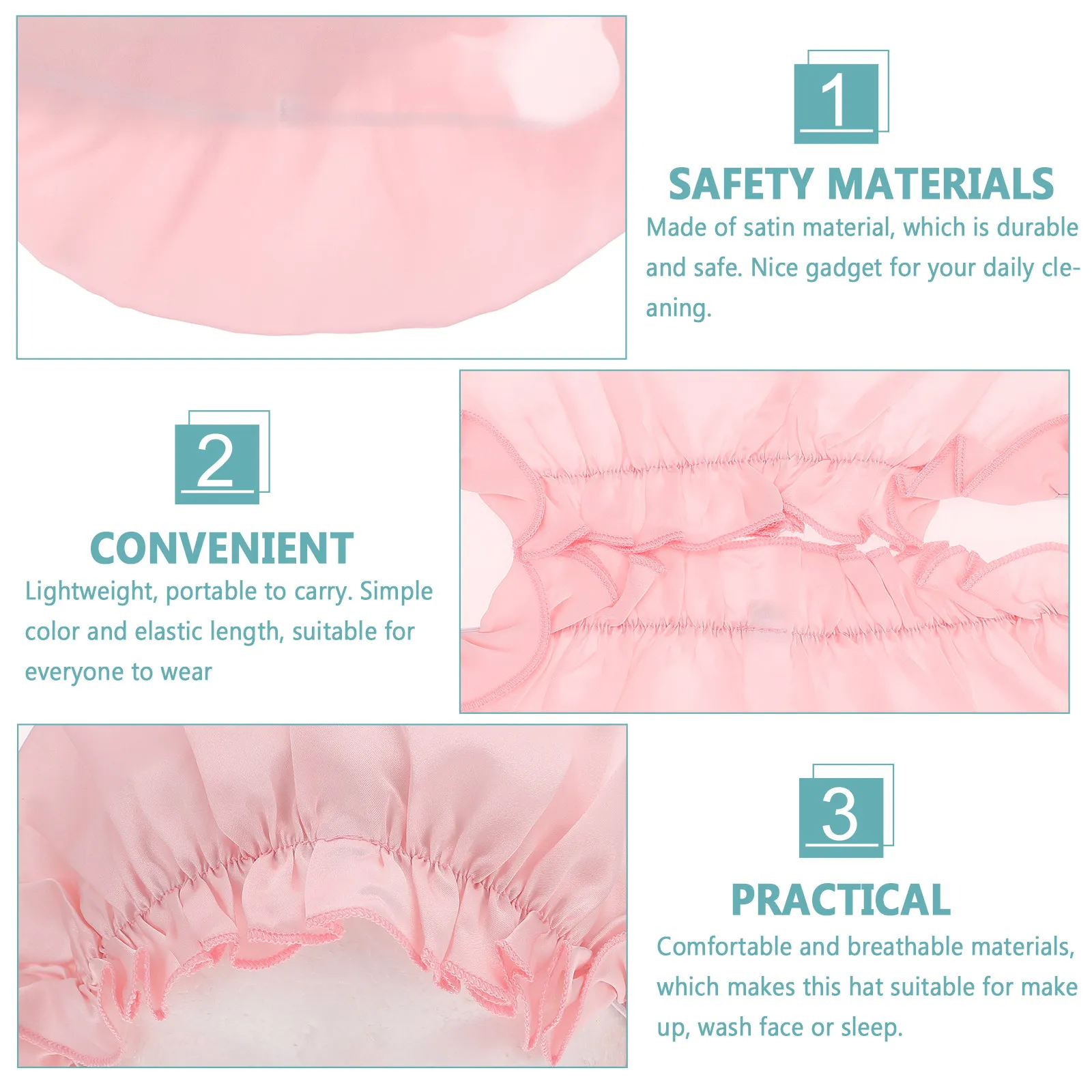 

3Pcs Satin Bonnet Hair Wrap for Sleeping Women's Soft Comfortable Long Hair Hat with Elastic Design for Home Spa Night Use