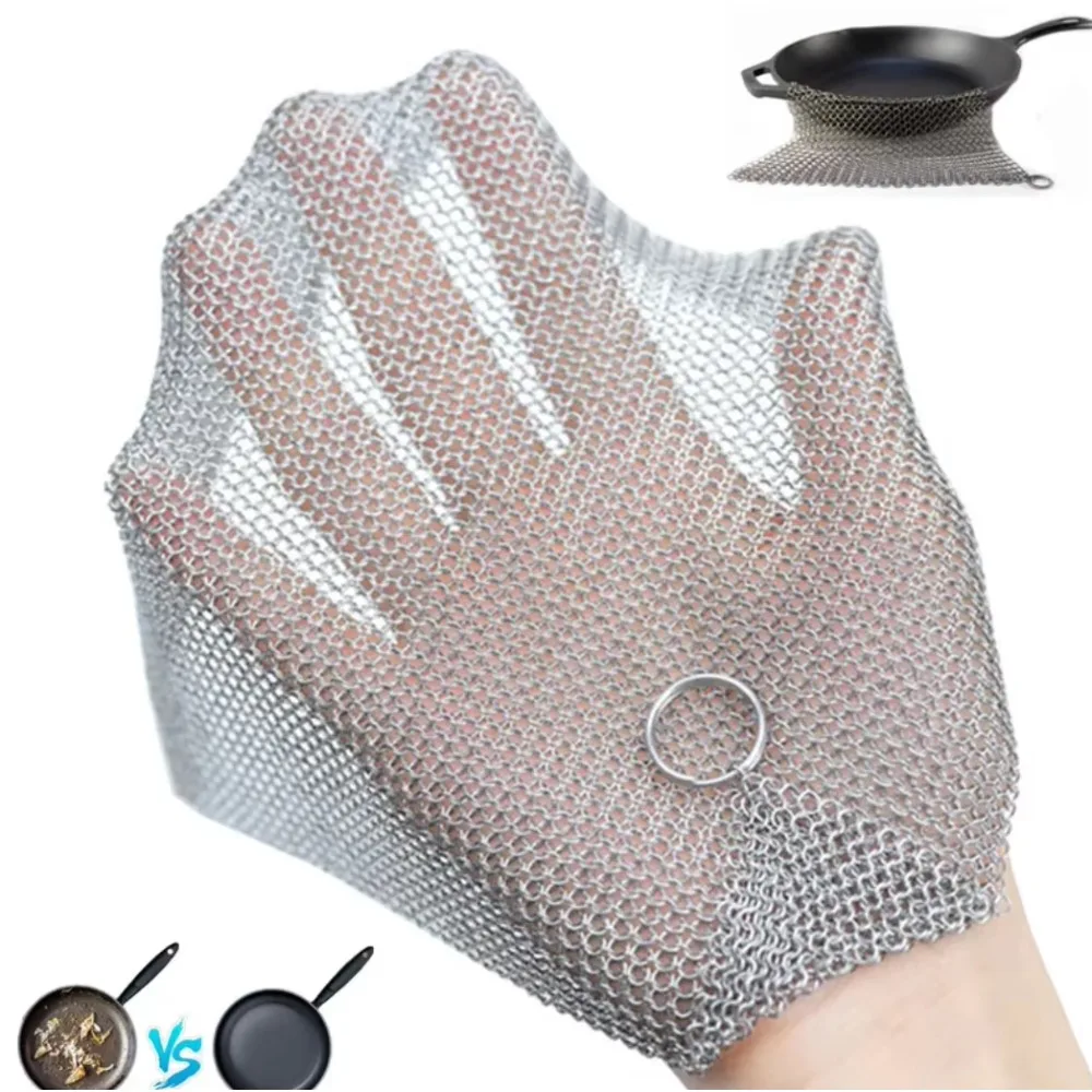 Kit de limpeza de ferro fundido, purificador de panelas e pan seguro para alimentos para fogão/micro-ondas, ferramentas de limpeza de aço inoxidável, 1 peça de produtos de limpeza