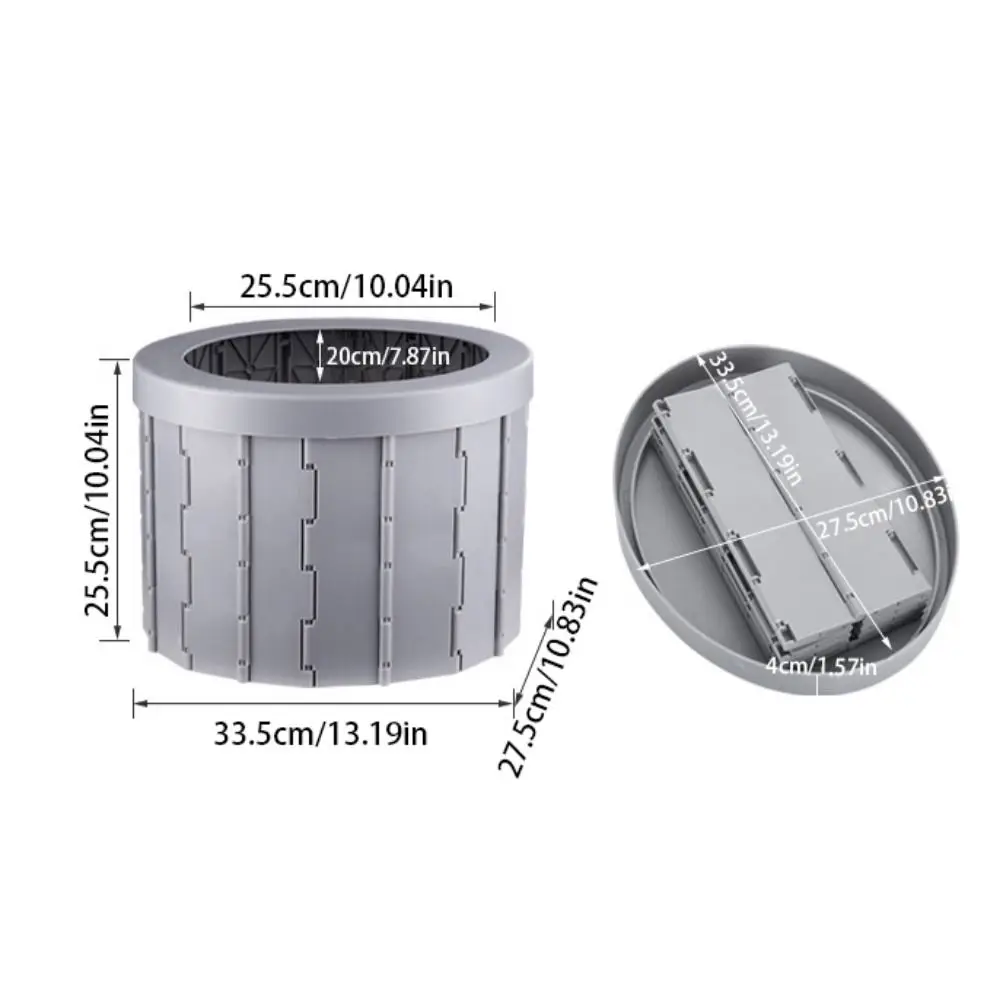 مرحاض قابل للطي في الهواء الطلق مقاوم للماء مع حقيبة تخزين مع وكلاء المعالجة، قعادة محمولة متعددة الأغراض، سهلة تخزين سلة مهملات السيارة #6