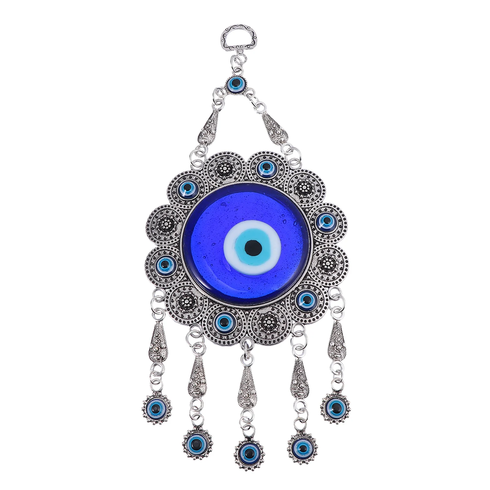 

Blue Glass Eyes Wall Decoration Pendant Fine Craftsmanship Evil Eye Style Hanging for Bedroom Living Room Decor Lucky Charm Gift