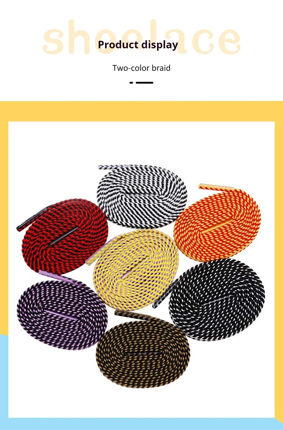 1 Paar zweifarbige modische Schnürsenkel, 6 mm breit, Sneaker, Freizeitschnürsenkel, Tennisseil, Schnürsenkel, Schuhzubehör, 100/120/140/160 cm – Detail 8