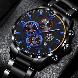 Fashion Mens Watches Luxury Men Business Stainless Steel Quartz Wrist Watch Man Casual Leather Watch Luminous Clock часы мужские