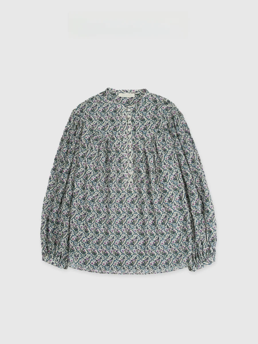 

Хлопковая рубашка Tang Jialing Lantern Sve с цветочным принтом Aosphere Poem, женская повседневная модная одежда для весны, лета и осени