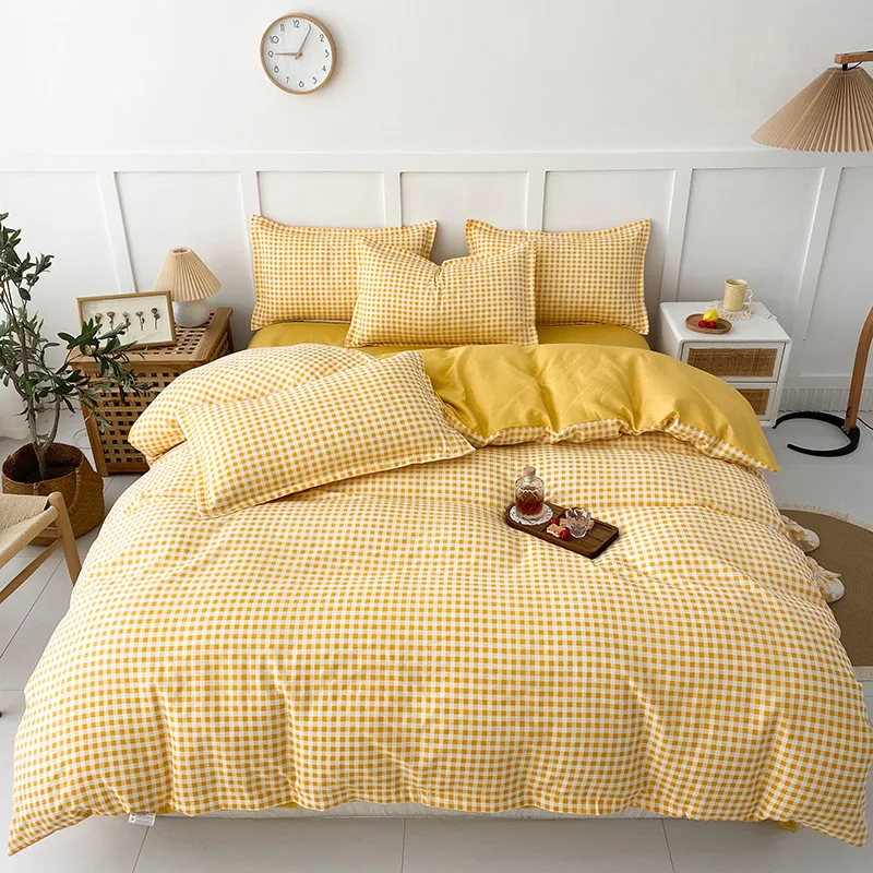 New Arrival Skin‑Friendly Washed Cotton Brushed Bedding Set Student Dormitory Single‑Size