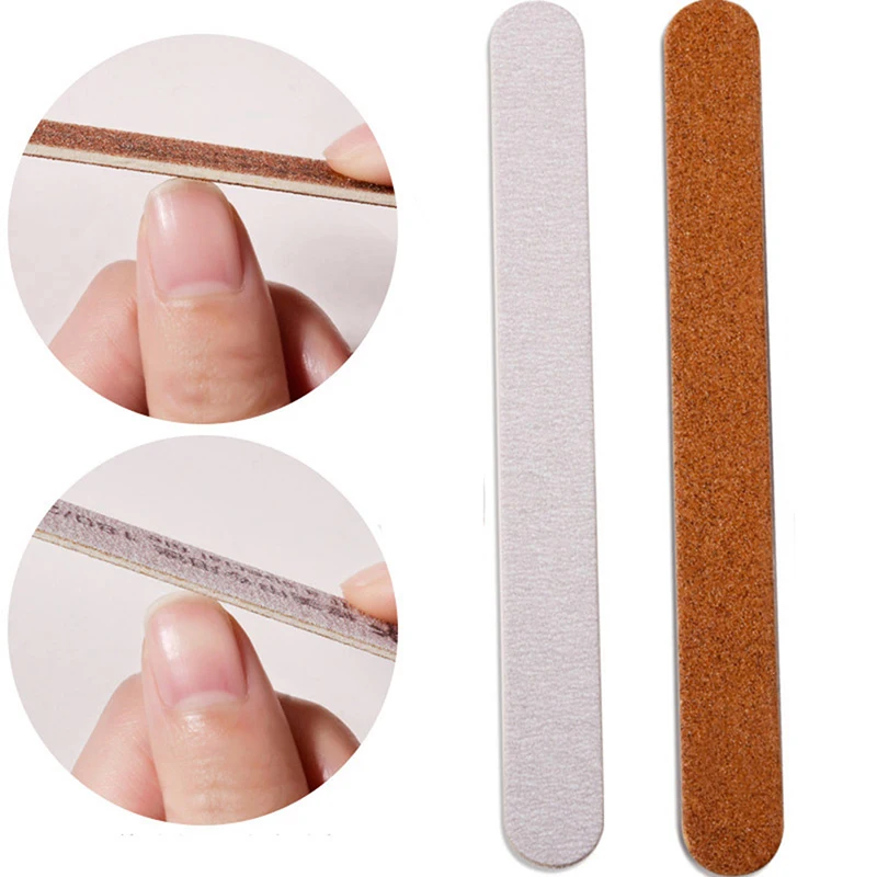 10Pcs Nail File Wooden Nail Art Sanding Buffer 120/180/240 Sandpaper UV Gel Polisher Manicure Pedicure Nails Tool