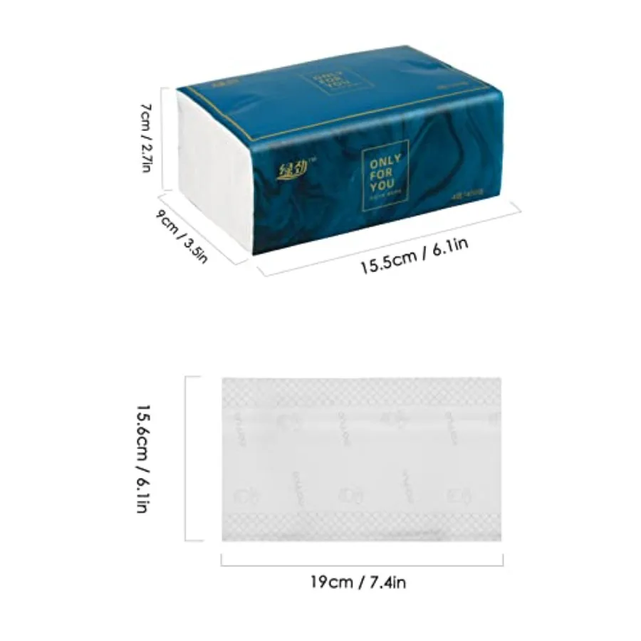 8パック使い捨てフェイシャルティッシュトイレットペーパー、天然木材パルプ繊維素材を使用し、柔らかさと強度を実現、毎日の使用に最適