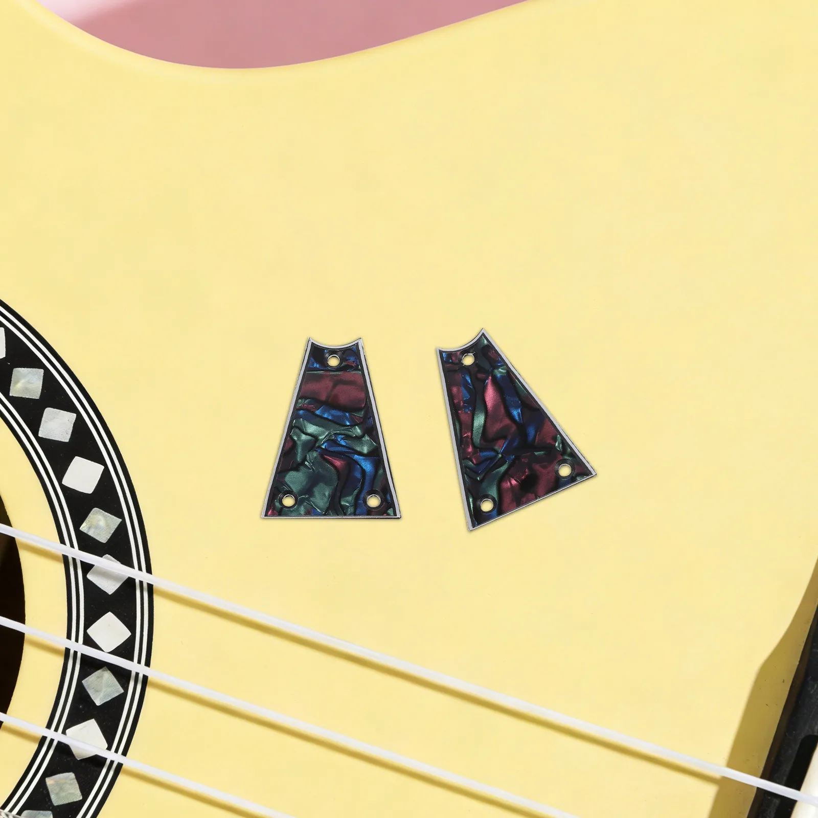 4Pcs Electric Guitar Truss Rod Cover PVC Triple-Layer Core Abalone Shell Design for Guitar Maintenance Accessories Replacement