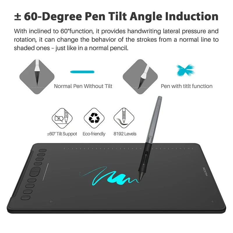 Vendita calda H1161 tavoletta grafica con penna da disegno USB digitale interattiva wireless professionale da 11.6 pollici