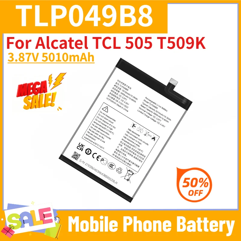 TLP049B8 Battery 3.87V 5010mAh for Alcatel TCL 505 T509K Mobile Phone High Quality Replacement Battery