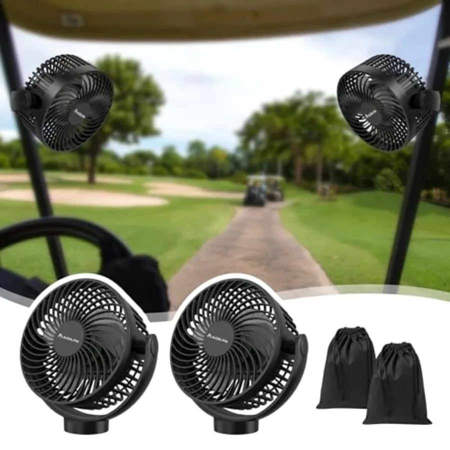 

Magnetic Golf Cart Fan Rechargeable 12000mAH Battery Operated Portable Fan with 3 Speeds LED Lantern Magnetic Base Suitable for