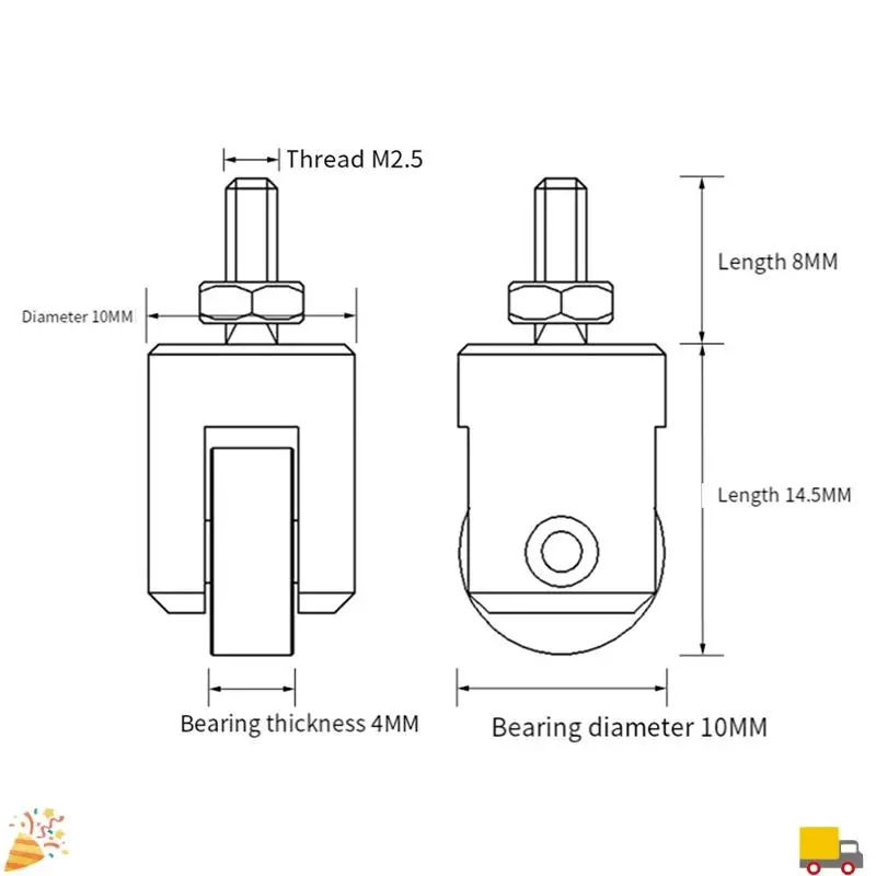 Roller Contact Point For Dial Indicator 10Mm Diameter Wheel M2.5 Thread Stainless Steel Roller Measuring Head Durable - view 6