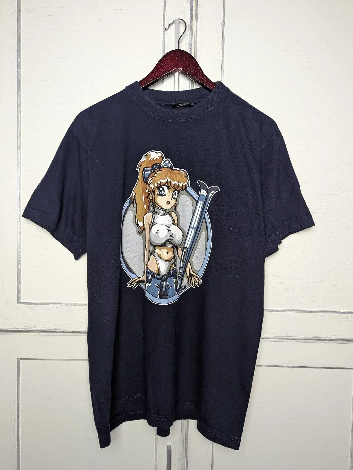 Vintage Anime Sexy Girl 90s Like Hook-ups T-Shirt Size L