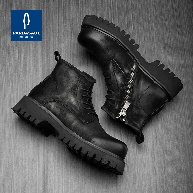 Botas informales de suela gruesa para hombre, ropa de trabajo, 230923