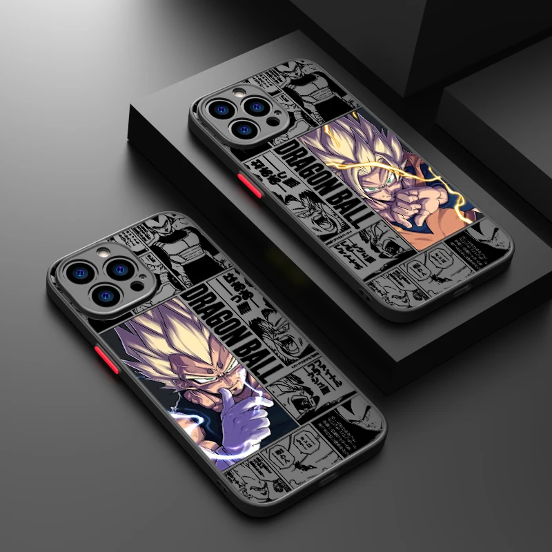 D-ragon B-all Vegeta For Apple iPhone 14 13 12 11 XS Mini Pro Max 8 7 6S 6 XR X Plus Frosted Translucent Phone Case